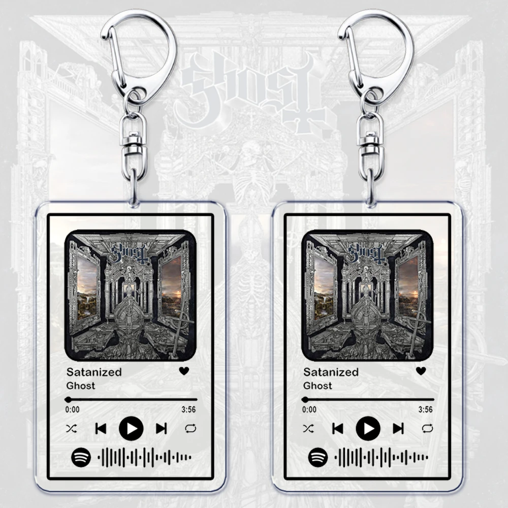 Trendiger Sänger Ghost Skeletá Album-Schlüsselanhänger für Damen, Accessoires, Tasche, satanisierter Musikcode, Schlüsselanhänger, Schmuck, Fans, Freunde, Geschenke Image