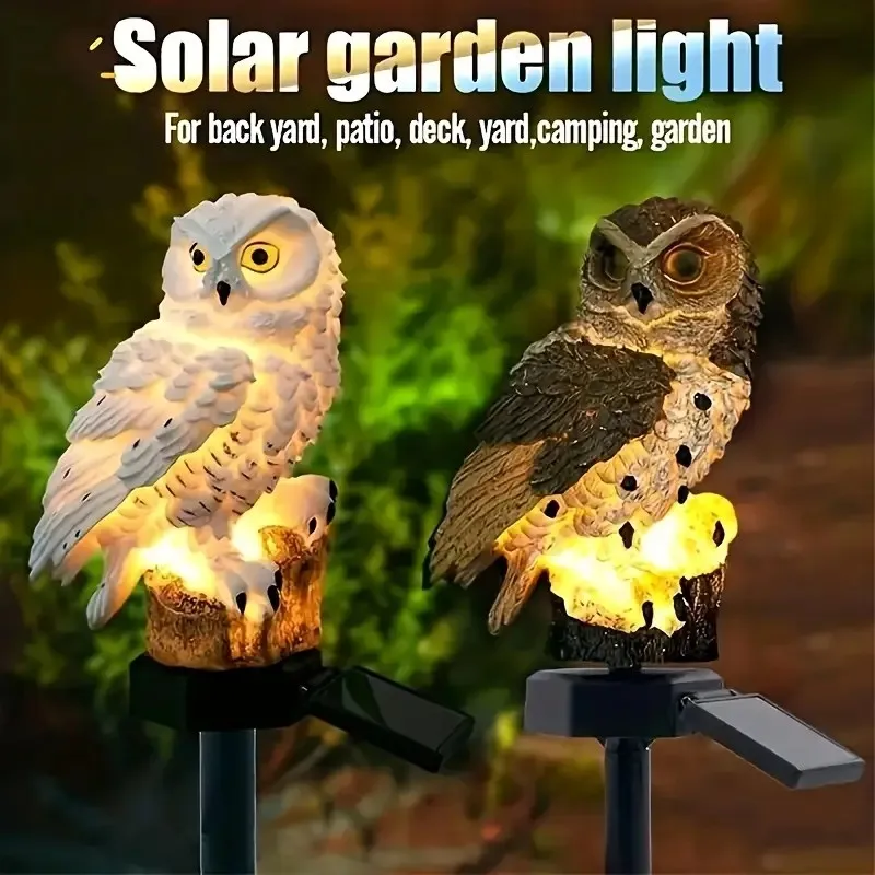 Solar-LED-Eulen-Gartenstecker-Lichter, realistische Außenlandschaftsbeleuchtung, leuchtet für Villen, Parks, Wege, Umgebungs-Grusel-Stecker-Licht