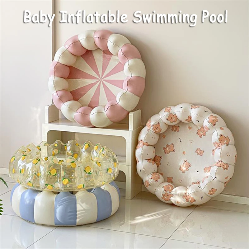 Baby PVC Aufblasbare Schwimmen Pool Tragbare Spielzeug Kleinkind Blow Up Runde Polsterung Pool Kind Spaß Im Freien Spielen Sand/wasser Angeln Spielzeug Image