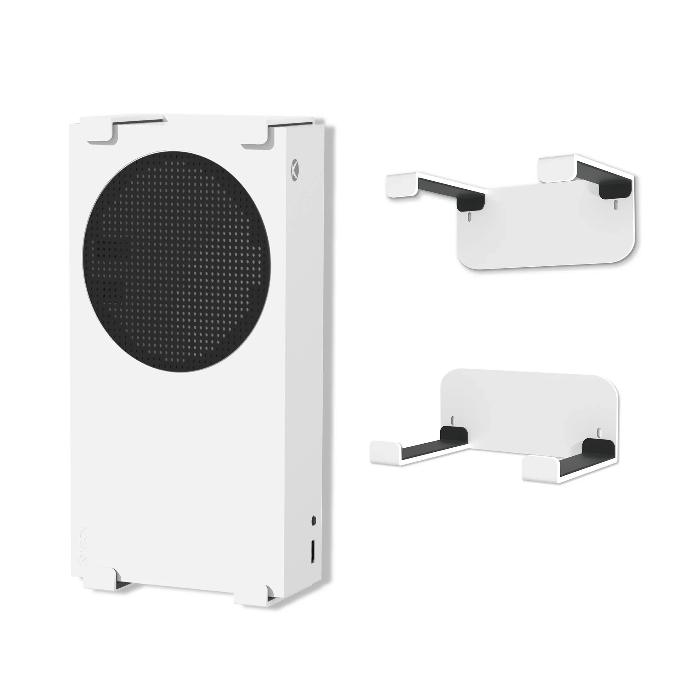 Wandhalterung für Xbox Series S, vertikale Aufhängung aus Metall an der Wand oder unter dem Schreibtisch, Wandregalhalterung für XSS-Spielzubehör Image