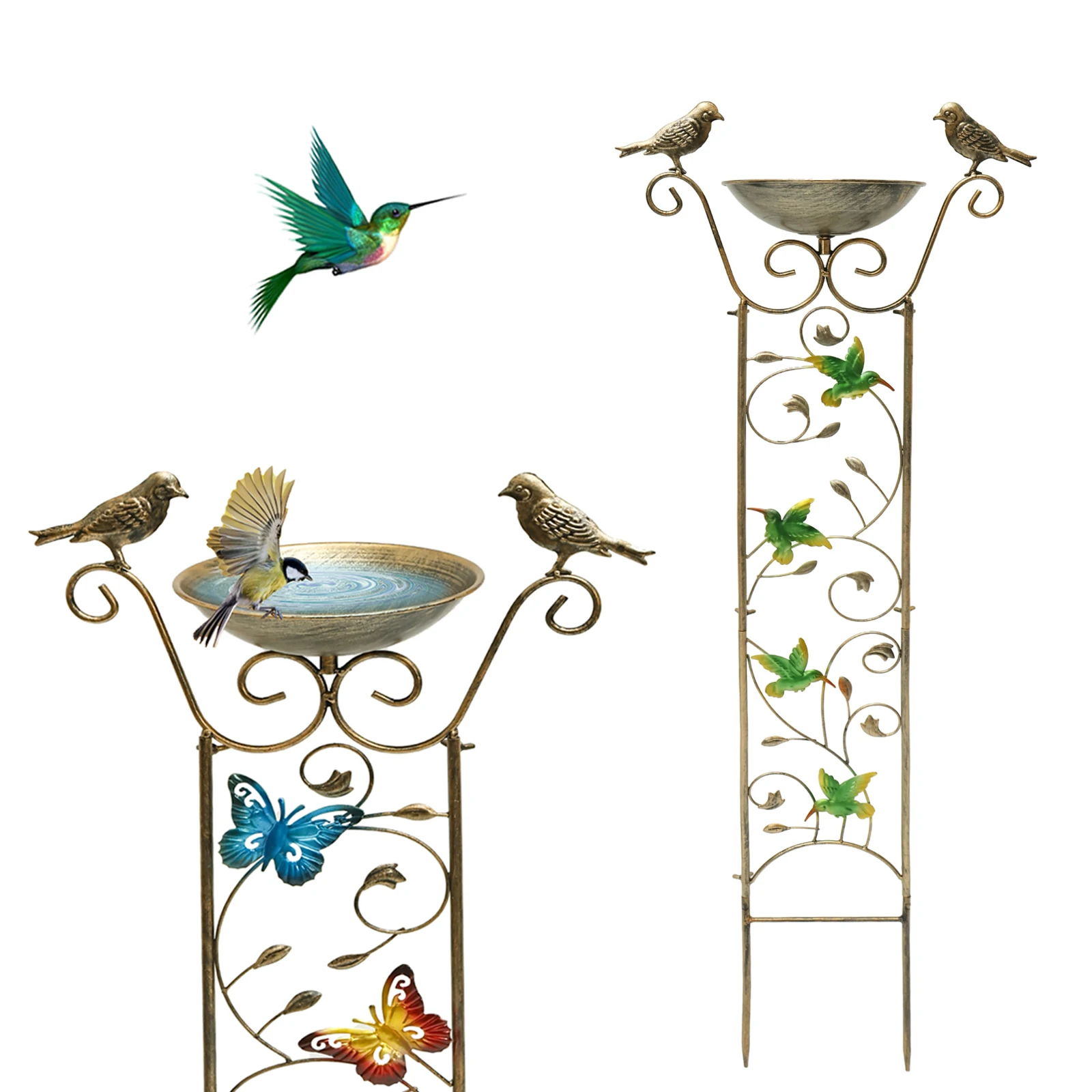 Spalier Vogel Bäder Outdoor Metall Garten Spalier Klettern Reben Rahmen Vogel Badewanne Garten Blume Rahmen Vogel Feeder Station Spalier