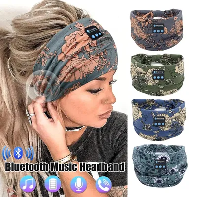 Drahtlose Bluetooth Kopfhörer Blume Stirnband Sport Schlafen Kopf Band Kopfhörer Elastische Atmungsaktive Musik Headset Mikrofon Image