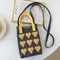 Mini sac à main carré tricoté en forme de cœur pour femmes, mode coréenne, petits sacs à bandoulière pour téléphone portable, sacs à bandoulière d'extérieur mignons pour filles