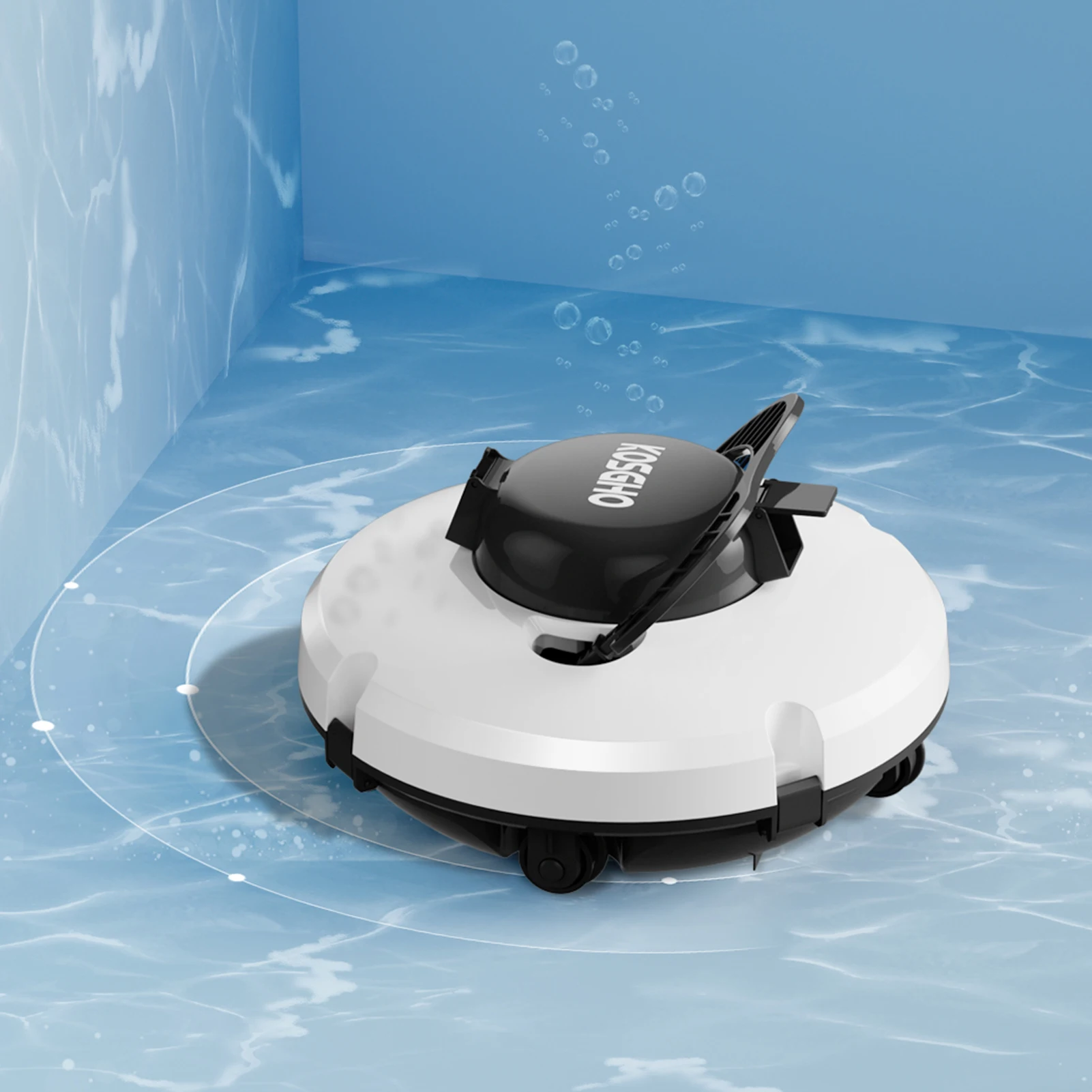 Aspirateur de piscine robot sans fil, avec double moteur, auto-parking, résistant à l'eau IPX8, pour piscines plates au sol