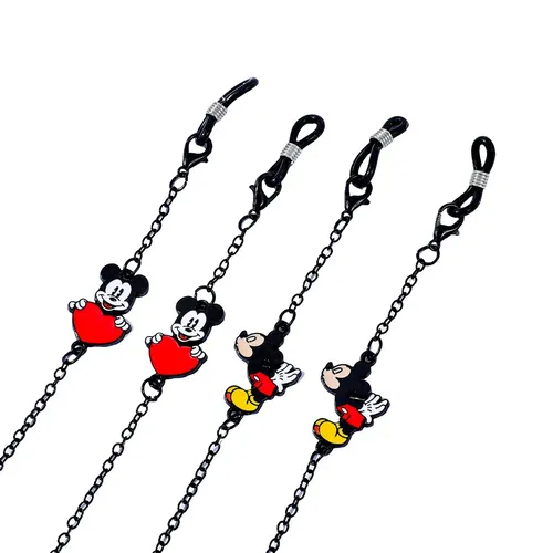 Chaîne de lunettes avec pendentif en émail Mickey, dessin animé Disney, Simple, créatif, mode hommes femmes, accessoires de lunettes, bijoux cadeaux