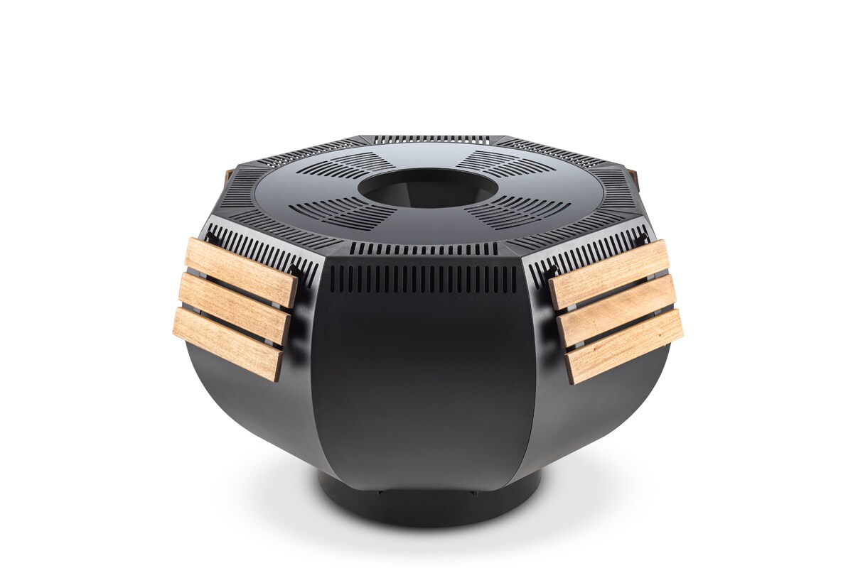 The Favilla WOX XXL Feuerschale mit Grillfunktion - 1150x1150x800 mm, schwarz & rauchfrei - Moderner Feuerkorb Image