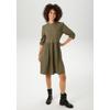 Jerseykleid ANISTON CASUAL, Damen, Gr. 48, N-Gr, grün (oliv), Single Jersey, Cru00eape, Obermaterial: 98% Polyester, 2% Elasthan, unifarben, Strukturmuster, casual, lässig geschnitten kniefrei, Rundhals, Langarm elastischer Bund mit Gummizug,...