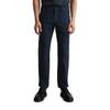 Chinohose MARC O'POLO "aus Baumwoll-Leinen-Mix", Herren, Gr. 38, Länge 32, blau (schwarz navy), Obermaterial: 84% Baumwolle, 16% Leinen, unifarben, elegant, gerade, unten schmal normal, Hosen