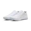 Trainingsschuh PUMA "Accelerate Turbo 4 Handballschuhe Erwachsene", Gr. 47, weiß silber ash gray metallic, Obermaterial: Textil, Synthetik; Futter: Textil; Innensohle: Textil; Laufsohle: Gummi, Synthetik, Schuhe
