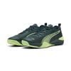 Trainingsschuh PUMA "Eliminate NITRO™ 4 Handballschuhe Erwachsene", Gr. 43, grün terrain fizzy light gelb, Obermaterial: Textil, Synthetik; Futter: Textil; Innensohle: Textil; Laufsohle: Gummi, Synthetik, Schuhe