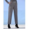 Bundfaltenhose HEINE, Damen, Gr. 42, Normalgrößen, grau (anthrazit), 94% Polyester, 6% Elasthan, unifarben, Hosen