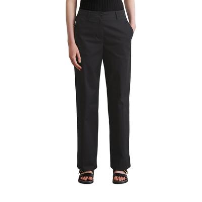 Chinohose MARC O'POLO "aus stretchigem Organic Cotton-Twill", Damen, Gr. 42, Normalgrößen, schwarz, Obermaterial: 97% Baumwolle, 3% Elasthan, unifarben, casual, weit normal, Hosen Image