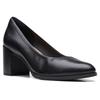 Pumps CLARKS "Freva 55", Damen, Gr. 39, schwarz, Leder, unifarben, elegant, Schuhe, Business Schuh mit Lederfußbett