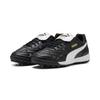 Fußballschuh PUMA "KING TOP TT Fußballschuhe Erwachsene", Gr. 42, schwarz-weiß (schwarz, weiß gold), Obermaterial: Synthetik; Futter: Synthetik; Innensohle: Textil; Laufsohle: Gummi, Schuhe