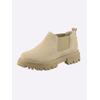 Stiefelette HEINE, Damen, Gr. 39, beige, Leder, Rindsleder, Veloursleder, modisch, Schuhe