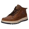 Schnürboots BUGATTI, Herren, Gr. 42, braun (cognac), Leder, casual, Schuhe, High Top Sneaker, Stiefelette mit Innenreißverschluss
