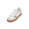Sneaker MARC O'POLO "aus hochwertigem Rindleder", Damen, Gr. 39, sanftes weiß, smooth sage, Obermaterial: 100% Leder, unifarben, Schuhe