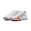 Trainingsschuh PUMA "Accelerate Turbo 4 Handballschuhe Damen", Gr. 42, weiß berry lila crush heat fire pink lila, Obermaterial: Synthetik, Textil; Futter: Textil; Innensohle: Textil; Laufsohle: Synthetik, Gummi, Schuhe