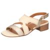 Sandalette MUSTANG SHOES, Damen, Gr. 39, gold (creme, goldfarben), Lederimitat, vintage, metallic, elegant, Schuhe, Sandalette, Festtagsschuh mit Metallic-Einsätzen