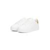 Plateausneaker TOMMY HILFIGER "ESSENTIAL PLATFORM COURT SNEAKER", Damen, Gr. 40, gold (weiß, goldfarben), Leder, sportlich, Schuhe, Freizeitschuh, Halbschuh, Schnürschuh mit gepolstertem Schaftrand