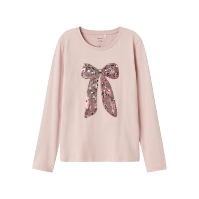 Langarmshirt NAME IT "NKFKESSY PASTAR LS TOP BOX", Mädchen, Gr. 146/152, lila (burnished lila), Jersey, Obermaterial: 100% Baumwolle, bedruckt, casual, relaxed fit normal, Rundhals, Langarm, Shirts Image