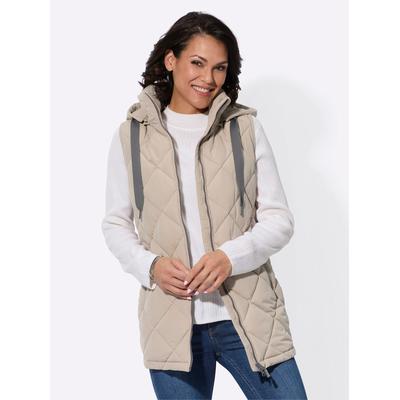 Steppweste CASUAL LOOKS, Damen, Gr. 44, beige (sesam), 100% Polyester, unifarben, Westen Image