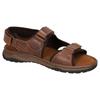 Trekkingsandale MUSTANG SHOES, Herren, Gr. 40, braun (dunkelbraun), Leder, casual, Schuhe, Sommerschuh, Klettschuh mit weicher Innensohle