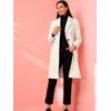 Wollmantel HEINE, Damen, Gr. 38, beige (ecru), 80% Wolle, 20% Polyamid, unifarben, unifarben mit Farbeinsatz, unifarben mit Farbeinsätzen, Mäntel