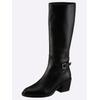 Stiefel HEINE, Damen, Gr. 39, schwarz, Leder, Rindsleder, Glattleder, modisch, Schuhe