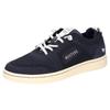 Slip-On Sneaker MUSTANG SHOES, Damen, Gr. 41, blau (dunkelblau), Textil, Lederimitat, casual, Schuhe, Slipper, Sommerschuh mit Strickbündchen