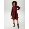 Jerseykleid ANISTON CASUAL, Damen, Gr. 48, N-Gr, rot (bordeaux), Single Jersey, Cru00eape, Obermaterial: 98% Polyester, 2% Elasthan, unifarben, Strukturmuster, casual, lässig geschnitten kniefrei, Rundhals, Langarm elastischer Bund mit Gummizug,...