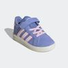 Klettschuh ADIDAS SPORTSWEAR "GRAND COURT 2.0 KIDS", Gr. 27, blau fusion, clear pink, sanftes weiß, Leder, Synthetik, Textil, sportlich, Schuhe, Design auf den Spuren des adidas Campus 00