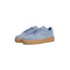 Plateausneaker TOMMY HILFIGER "MODERN COURT SNEAKER SUEDE", Damen, Gr. 39, blau (hellblau), Veloursleder, unifarben, sportlich, Schuhe, Freizeitschuh, Halbschuh, Schnürer mit weich gepolstertem Schaftrand