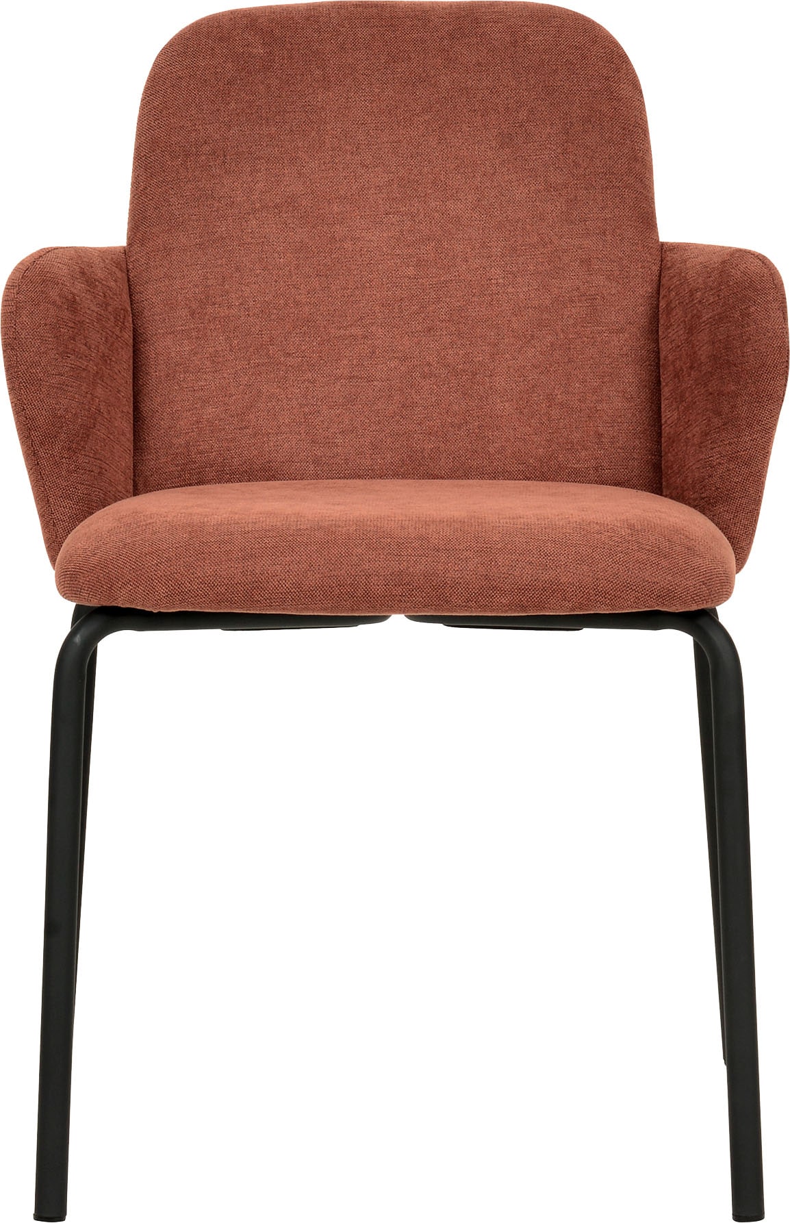 Stapelstuhl ESSENTIALS "Paddy", braun (braun, rot), B:54,5cm H:81cm T:58cm, Holz teilmassiv, Metall, Stühle, mit Bezug, braun-rot