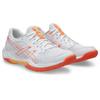Hallenschuh ASICS "GEL-ROCKET 12", Gr. 43,5, weiß, vivid coral, Synthetik, sportlich, Schuhe