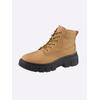 Schnürstiefelette HEINE, Damen, Gr. 39, gelb (maisgelb), Leder, Rindsleder, Nubukleder, modisch, Schuhe