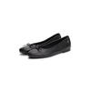 Ballerina TOMMY HILFIGER "TOE CAP LEATHER BALLERINA", Damen, Gr. 38, schwarz, Leder, unifarben, klassisch, Schuhe, Businesschuh, Schlupfschuh in schmaler Form