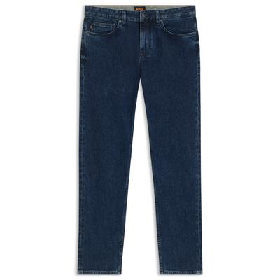 Slim-fit-Jeans BOSS ORANGE "DELAWARE BO", Herren, Gr. 33, Länge 32, blau (navy415), Denim/Jeans, Obermaterial: 99% Baumwolle, 1% Elasthan, unifarben, casual, slim fit lang, Jeans, in dezenter Waschung Image
