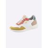 Sneaker HEINE, Damen, Gr. 39, bunt (weiß, bunt), Leder, Veloursleder, Synthetik, modisch, Schuhe