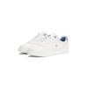 Plateausneaker TOMMY HILFIGER "ESSENTIAL ELEVATED COURT SNEAKER", Damen, Gr. 39, blau (ecru, hellblau), Nappaleder, sportlich, Schuhe, Freizeitschuh, Halbschuh, Schnürer mit Ziernähten und Kontrastbesatz