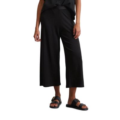 Jerseyhose MARC O'POLO "aus Feinripp-Jersey", Damen, Gr. XL, Normalgrößen, schwarz, Obermaterial: 66% Lyocell, 32% Baumwolle, 2% Elasthan, unifarben, casual, gerade normal, Hosen Image