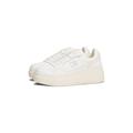 Keilsneaker TOMMY JEANS "TJW RETRO BASKET FLATFORM", Damen, Gr. 35, ecru, ivory, Leder, Lederimitat, sportlich, Schuhe, Keilabsatz, Plateau, Freizeitschuh, Schnürschuh mit Lochmuster