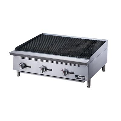 Dukers DCRB36 36" Gas Charbroiler w/ Cast Iron Grates - Convertible, Stainless Steel, Gas Type: Convertible
