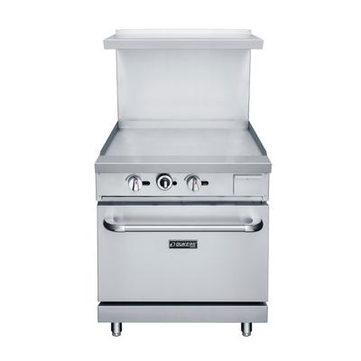 Dukers DCR24-GM 24" Commercial Gas Range w/ Full Griddle - Standard Oven, Convertible, Stainless Steel, Gas Type: Convertible