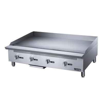 Dukers DCGMA48 48" Gas Commercial Griddle w/ Manual Controls - 1" Steel Plate, Convertible, Stainless Steel, Gas Type: NG