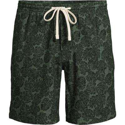 Deck Shorts, Men, size: 32-34, regular, Green, Cotton/Spandex/Linen, by Lands' End