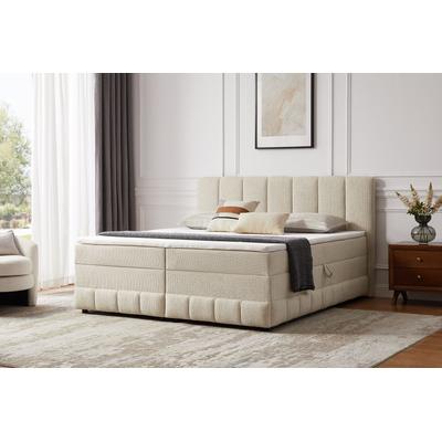 Boxbett HOME AFFAIRE "Likely inkl. Bettkasten, Liegefläche 180x200 cm, in Boxspring-Optik", beige, B:194cm L:213cm, Komplettbetten, inkl. Topper, erhältlich in verschiedenen Farben Image