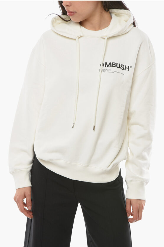 MULTICORD Hoodie aus gebürsteter Baumwolle in Weiß Image