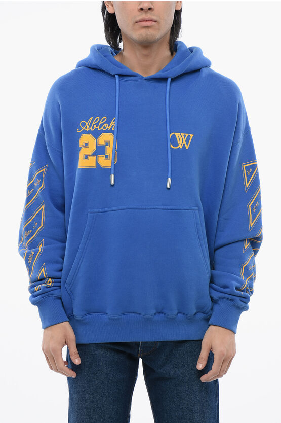 OW23 Skate Fit Hoodie aus gebürsteter Baumwolle in Blau