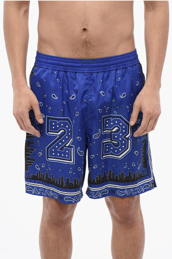 Badeshorts mit Bandana-Print in Blau Image